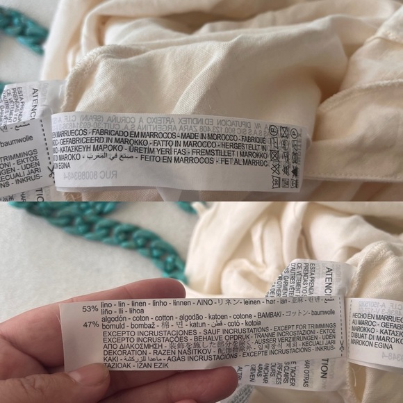 NWT Zara Linen Blend Jumpsuit with Chain Straps M Oyster White - Picture 12 of 15